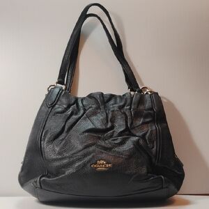 Coach C1454 Coach Maya Shoulder Bag In Black Pebbled Leather